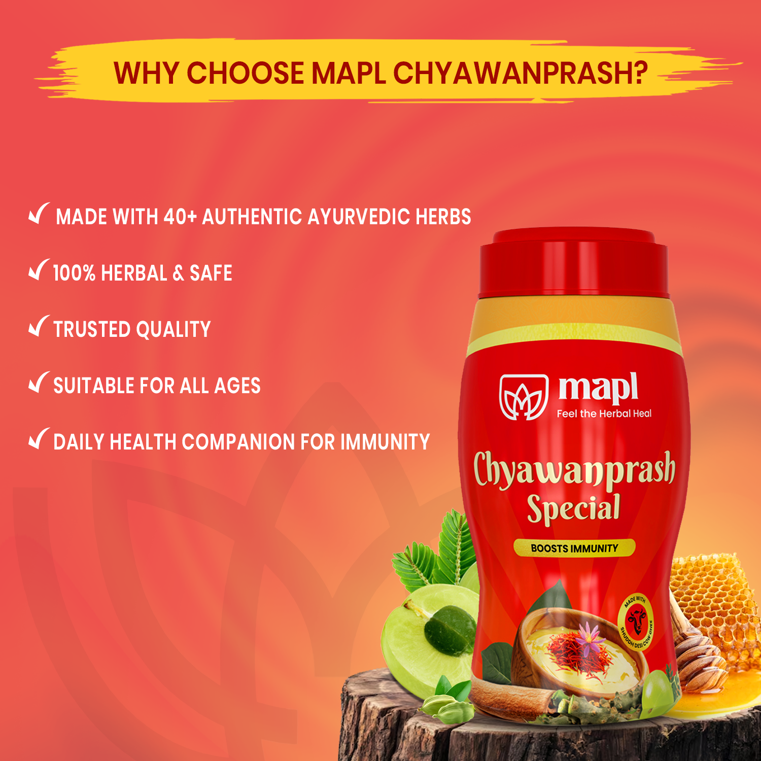 MAPL Chyawanprash 1kg | Ayurvedic Immunity Booster | Amla Based Herbal Health Supplement