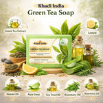 Bhudevam Naturals Khadi Green Tea Bath Soap for Clear & Healthy Skin | Natural Handmade Soap for Acne & Oil Control- 500GM (Pack of 4)
