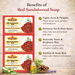 Bhudevam Naturals Khadi Red Sandalwood Soap For Natural Skin Brightening & Tan Removal Bath Soap - 500GM (Pack of 4)