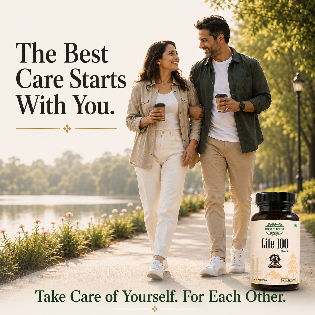 Herbs O' Shrubs Life-100 | Daily Energy, Vitality & Antioxidant Support Tablets | CoQ10, Ashwagandha, Spirulina, Resveratrol & L-Carnitine | Slow Down Aging | Boosts the Immunity, 30 Tablets