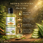 Bhudevam Naturals Khadi Neem & Aloe Vera Shampoo – Reduces Hair Fall & Adds Shine- 420ML (Pack of 2)