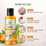 Bhudevam Naturals Khadi Orange & Lemongrass Body Wash, Refreshing Citrus Shower Gel for Soft & Glowing Skin- 210ML
