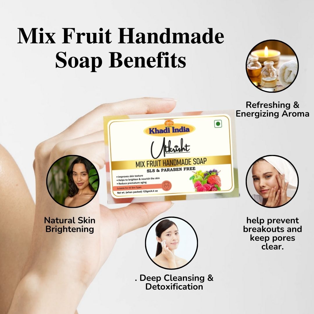 Utkrisht Khadi Mix Fruit Soap (125g)