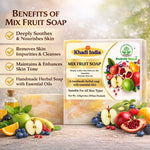 Bhudevam Naturals Khadi Handmade Mix Fruit Soap – Vitamin-Rich Skin Brightening Bath Soap - 500GM (Pack of 4)
