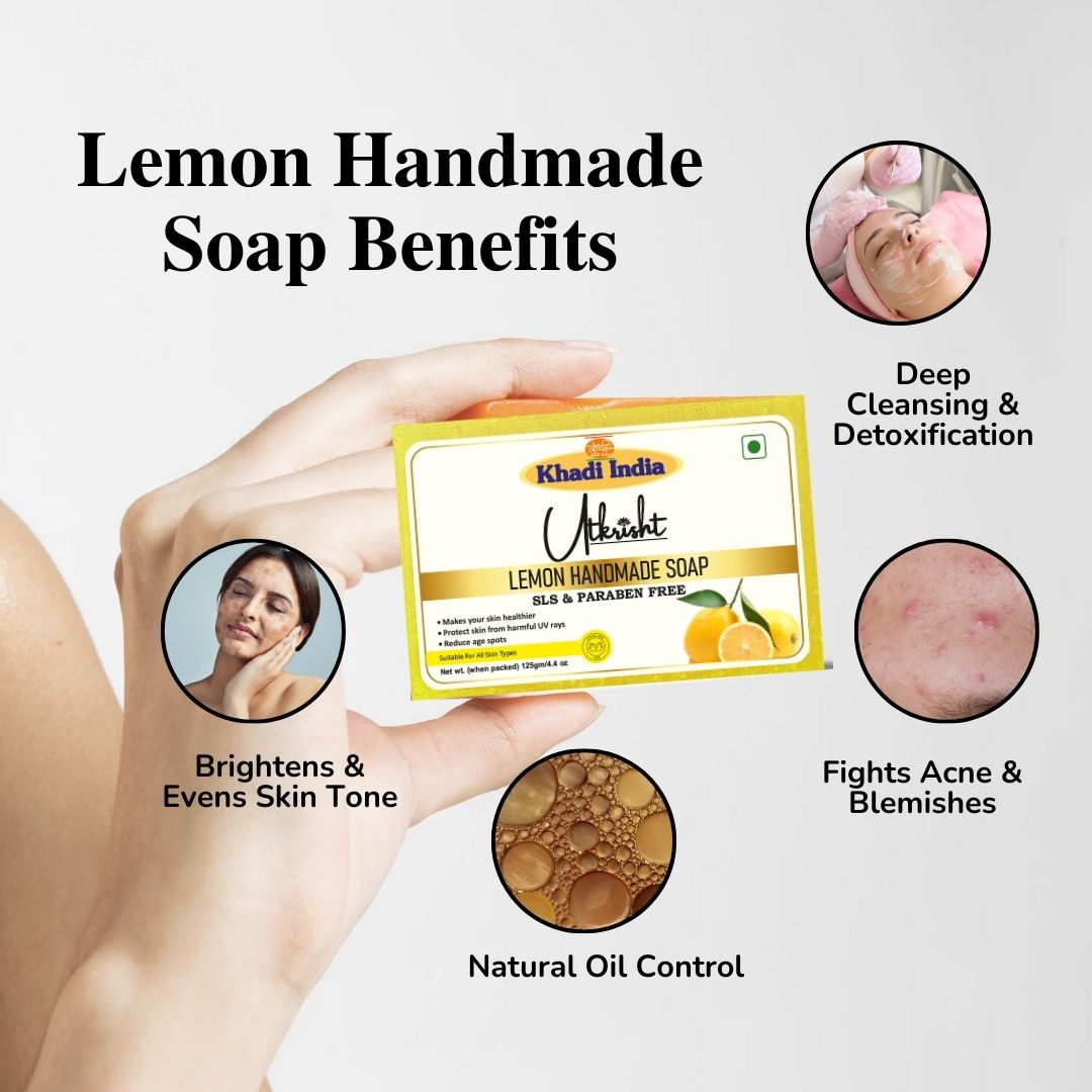Utkrisht Khadi Natural Lemon Soap (125g)
