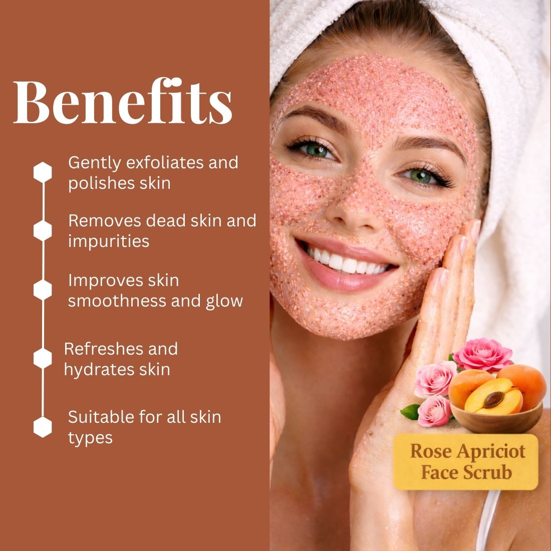Kayee Ayurveda Rose Apricot Face Scrub for Men & Women | Herbal Exfoliating Facial Scrub for Deep Cleansing, Dead Skin Removal & Smooth Skin Care | Helps Remove Excess Oil & Impurities | Suitable for Regular Skincare Routine