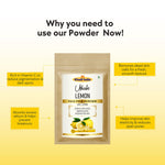 Khadi Lemon Powder for Face & Skin | 100% Natural Lemon Peel Powder | Vitamin C-Rich Face Pack for Skin Brightening & De-Tan Care | Helps Control Excess Oil & Improve Skin Texture | For All Skin Types | 100 gm