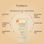 Moha Tinted Sunscreen Gel SPF 50 PA+++ - Matte Oil-Free Broad Spectrum Face Sunscreen
