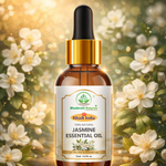 Bhudevam Naturals Khadi Jasmine Essential Oil for Aromatherapy, Skin Care, Hair Care, Stress Relief, Diffuser & Massage - 15ml
