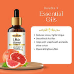 Khadi Grapefruit Essential Oil | Pure & Natural Grapefruit Oil for Face & Skin Care | Essential Oil for Oily & Acne-Prone Skin | Brightening & Refreshing Aromatherapy Oil | 15 ml