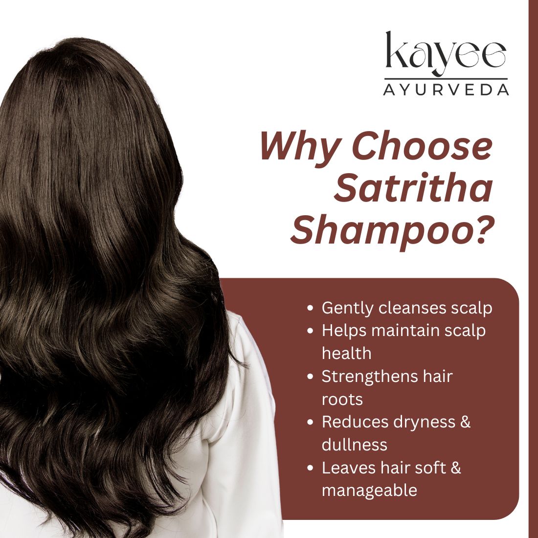 Kayee Ayurveda SatRitha Shampoo for Hair Growth & Hair Care | Herbal Ayurvedic Shampoo for Scalp Cleansing, Hair Nourishment, Strength, Smoothness & Natural-Looking Shine | For Men & Women | 210 ml