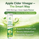 NAVR Apple Cider Vinegar & Moringa Effervescent Tablets for Weight Loss - 15ct