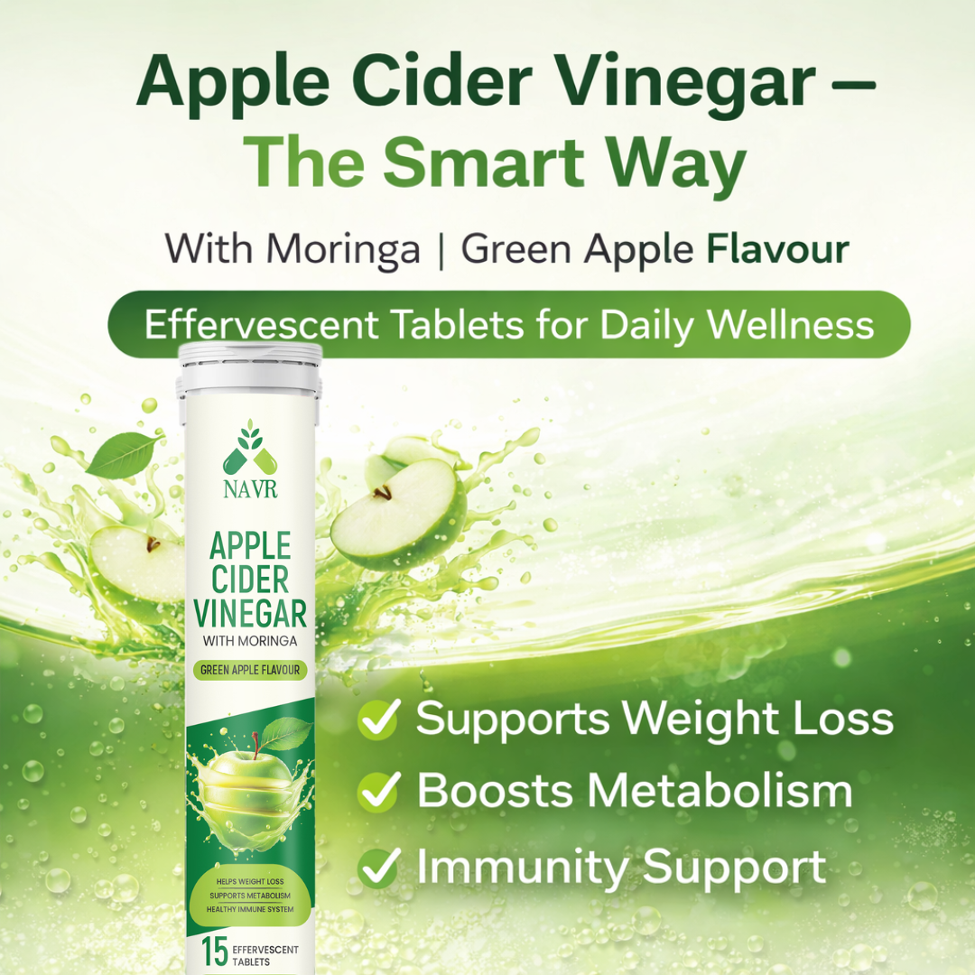 NAVR Apple Cider Vinegar & Moringa Effervescent Tablets for Weight Loss - 15ct