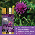 Vitaminnica Milk Thistle Capsules - Standardized Liver Support & Detox Cleanse, 60 Count