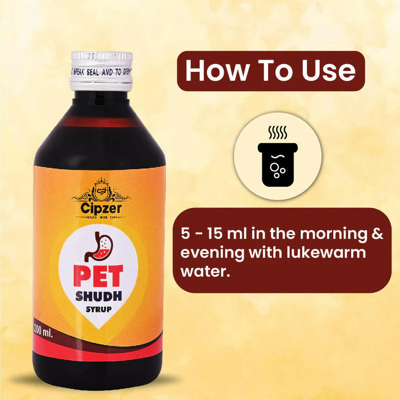 Cipzer Pet Shudh Syrup - 200ml | Beneficial for the Overall Digestive System Syrup