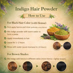 Kayee Ayurveda Indigo Hair Powder for Natural Hair Colouring | Pure Indigo Powder for Black & Dark Brown-Looking Hair | Herbal Hair Colour Powder for Grey Hair Coverage & Hair Care | Plant-Based Hair Dye Powder for Women & Men | 100 g