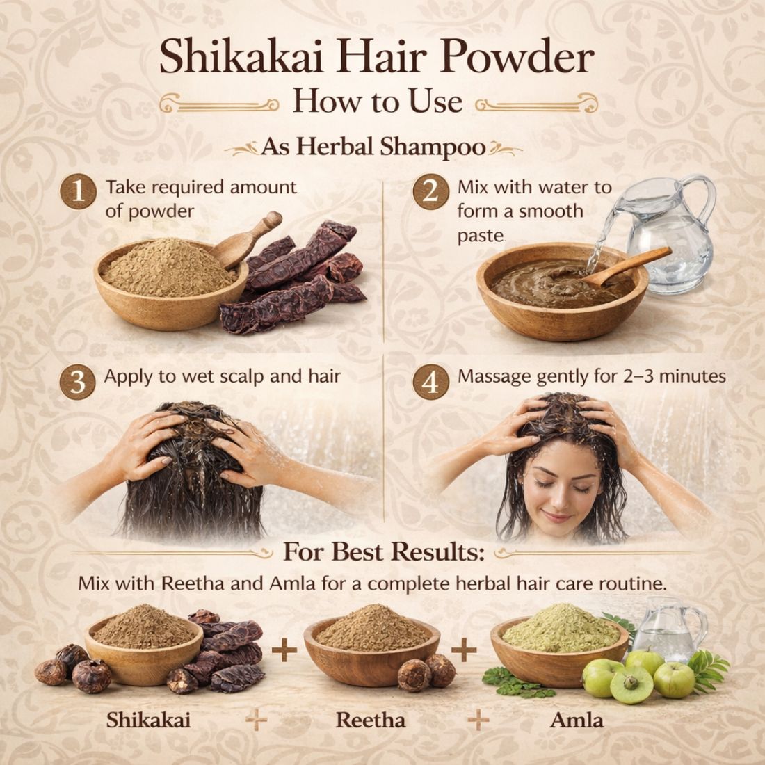 Kayee Ayurveda Shikakai Powder for Hair, Traditional Herbal Hair Wash Powder for Cleansing & Conditioning, Helps Maintain a Clean Scalp and Soft, Shiny-Looking Hair, Natural Hair Care for Men & Women | 100 g