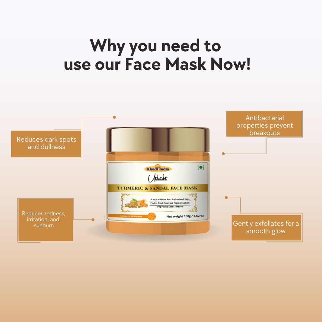 Khadi Herbal Turmeric & Sandal Face Pack (100gm Each)