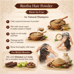 Kayee Ayurveda Reetha Hair Powder, Herbal Soapnut Powder for Hair & Scalp Cleansing, Helps Remove Excess Oil, Dirt & Buildup, Natural Hair Care Powder for Soft, Clean & Healthy-Looking Hair | 100 g