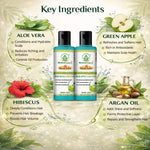 Bhudevam Naturals Khadi Green Apple Hair Shampoo + Conditioner for Soft, Silky & Frizz-Free Hair- 420ML (Pack of 2)