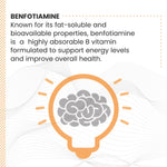 Raskam Benfotiamine+ 600mg Capsules - Antioxidant & Energy Support - Promotes Nerve Health & Metabolic Function - Nutraceutical Supplement 100-Capsules