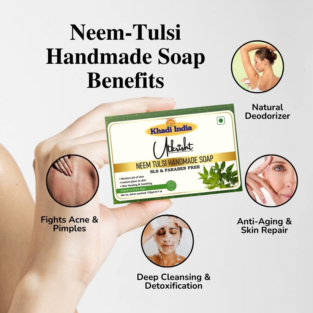 Utkrisht Khadi Neem & Tulsi Soap (125g)