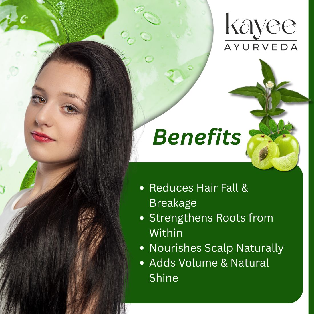 Kayee Ayurveda Amla Bhringraj Shampoo for Hair Growth & Hair Fall Care | Herbal Ayurvedic Shampoo with Amla & Bhringraj for Scalp Cleansing, Hair Nourishment, Strength, Smoothness & Natural Shine | 210 ml