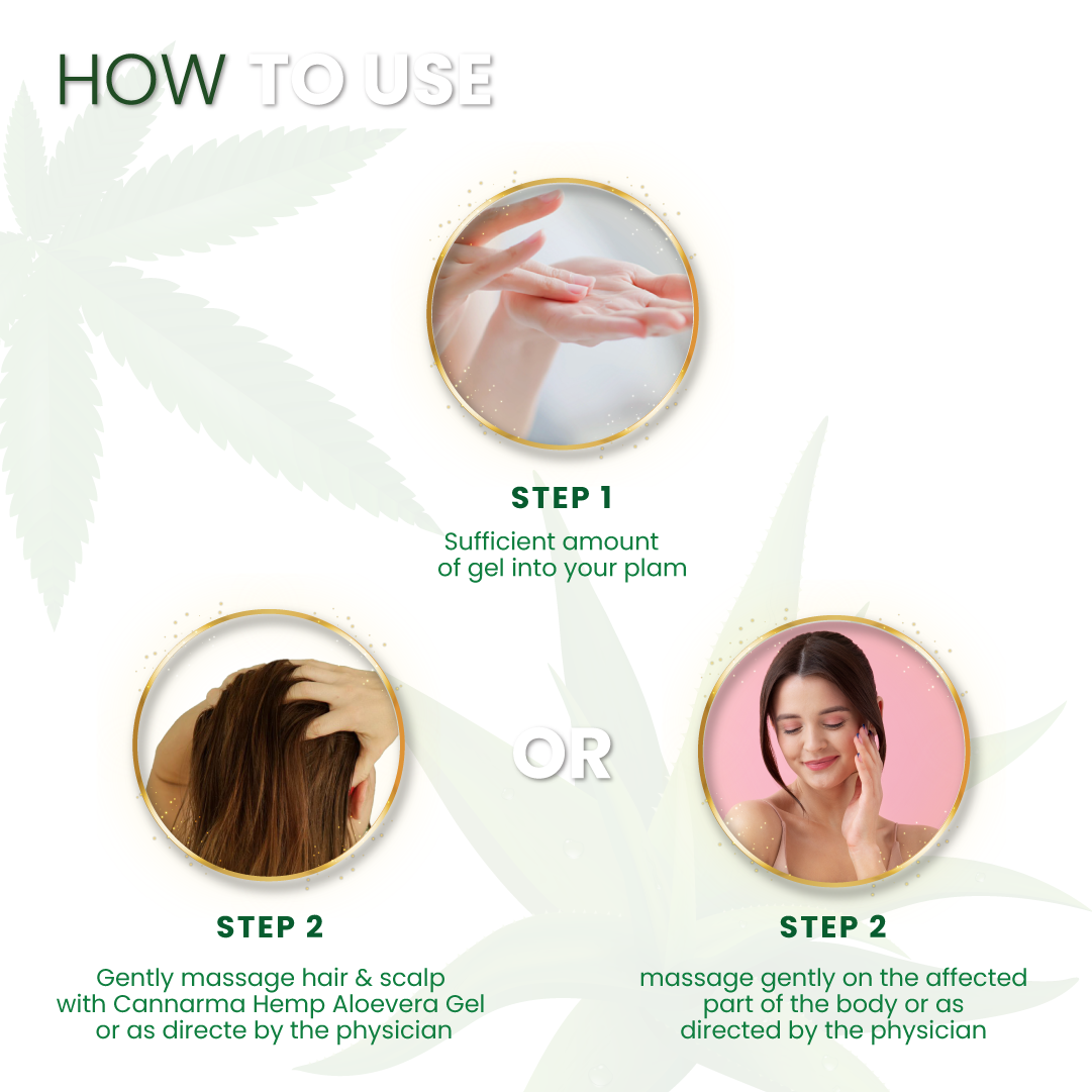 Cannarma Hemp Aloe Vera Gel | For Face, Hair, Skin Moisturizer | Hydrates and Soothes | With Vitamin E - 100gm