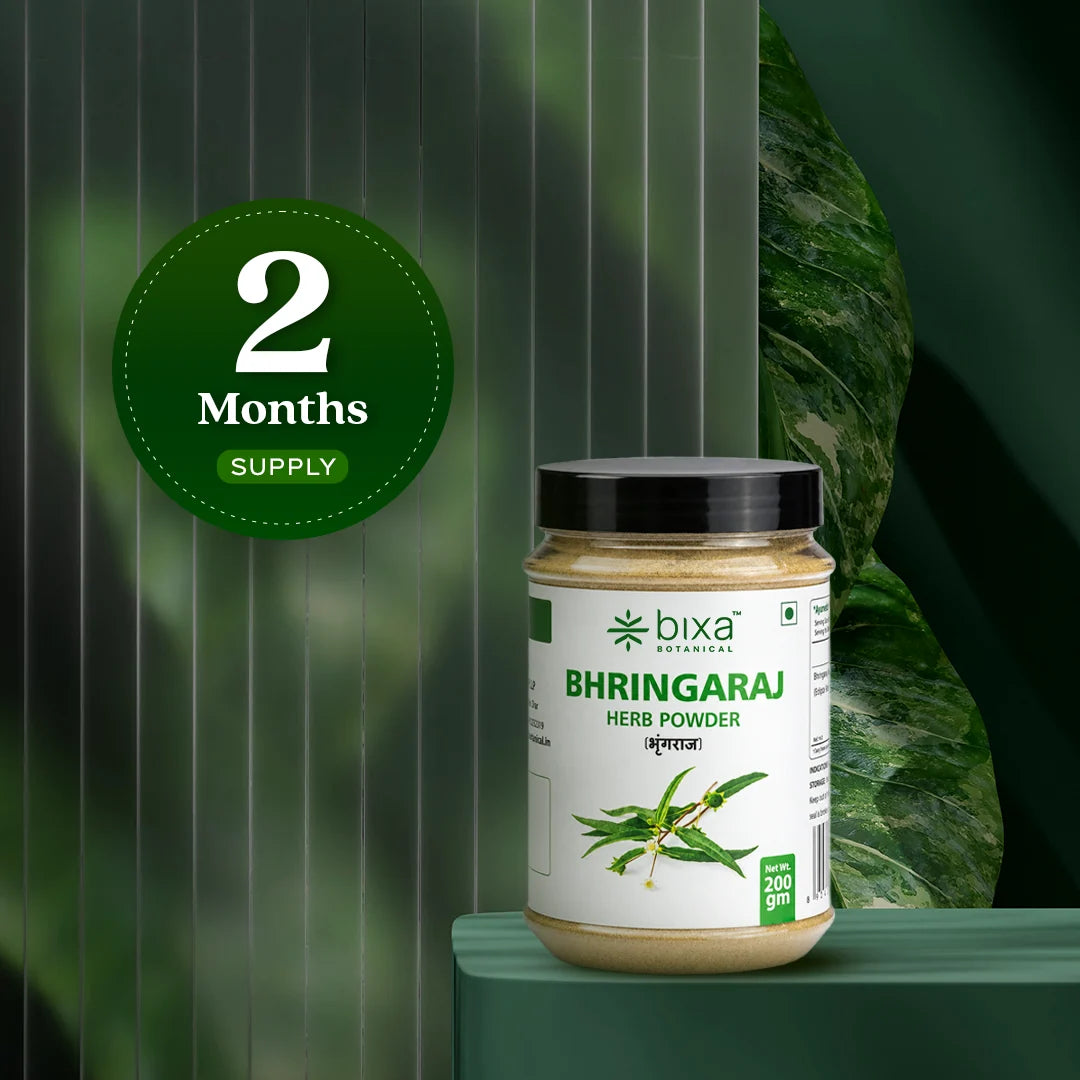 Bixa Botanical Bhringaraj Herb Powder (Eclipta Alba) | Pure Natural Powder for Hair Growth, Scalp Health & Liver Support (200g)