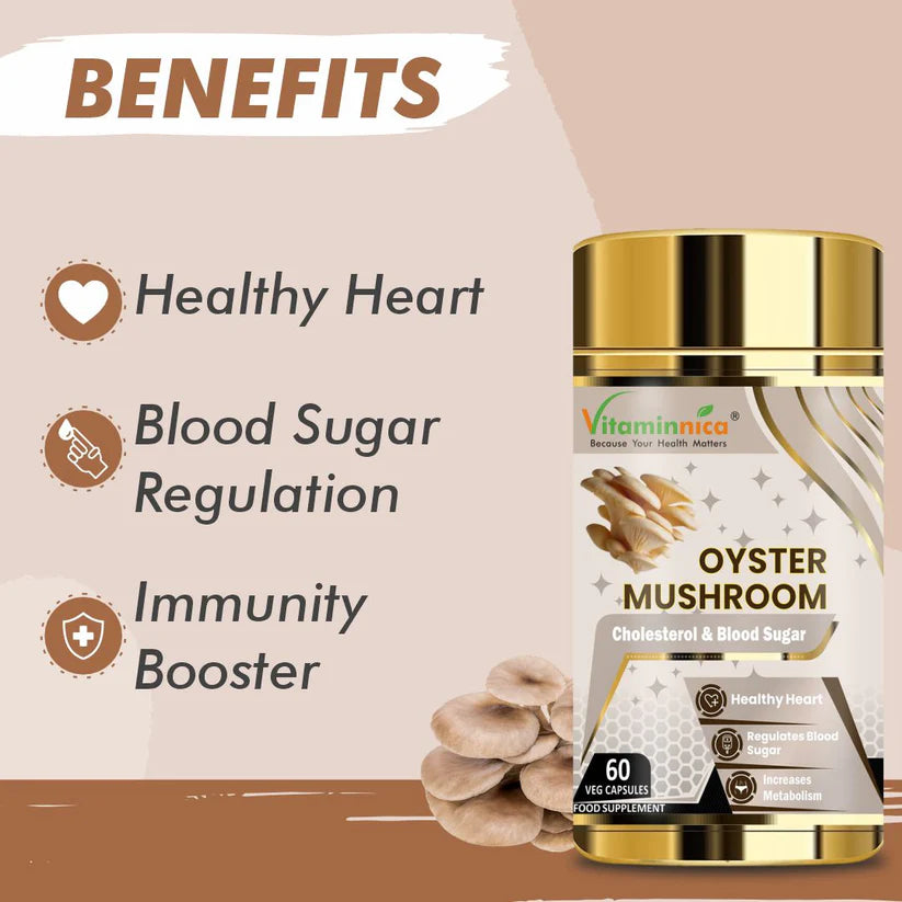 Vitaminnica Oyster Mushroom Capsules - Cardiovascular & Immune Support, 60 Count