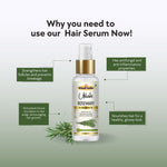 Khadi Rosemary Hair Serum for Hair Growth & Anti Hair Fall | Non-Sticky Leave-In Serum | Controls Frizz, Strengthens Hair With Rosemary Extract & Vitamin E For Men & Women - 50GM