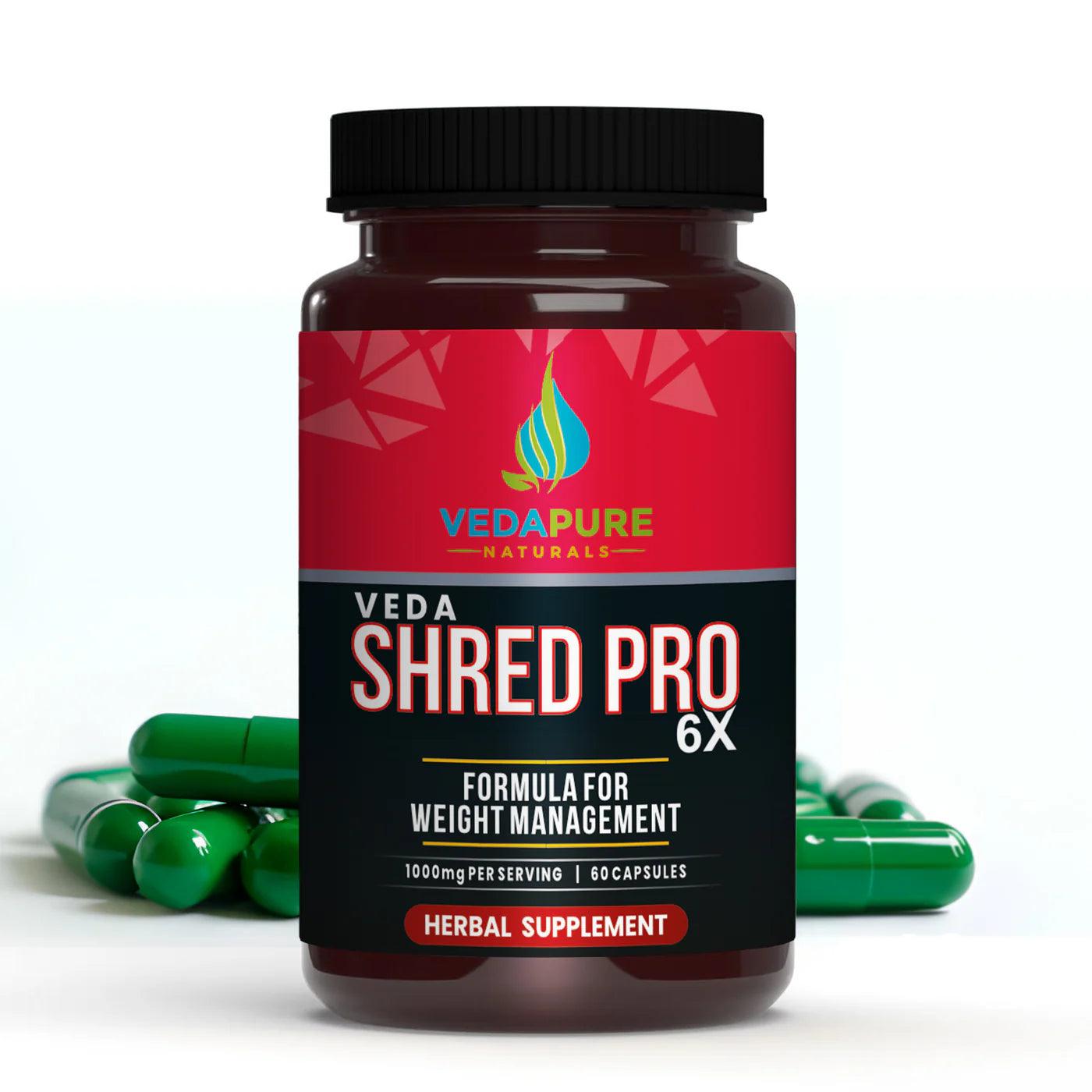 Vedapure Naturals Veda Shred Pro 6x Capsules Fat burner Weight Management - 60 Capsules