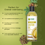 MAPL Cold-Pressed Castor Oil | 100% Natural Ayurvedic Hair & Skin Oil | Strengthens Hair, Deeply Nourishes Skin & Scalp | 200 ml