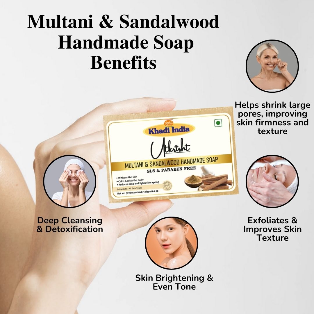 Utkrisht Khadi Multani Mitti & Sandalwood Soap (125g)