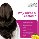 Kayee Ayurveda Onion With Lemon Shampoo for Hair Growth & Hair Fall Care | Herbal Hair Shampoo with Onion & Lemon for Scalp Cleansing, Hair Nourishment, Oil Control, Freshness, Smoothness & Natural Shine | 210 ml