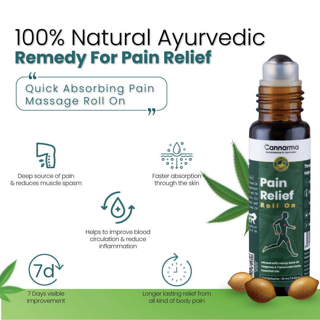 Cannarma Pain Relief Roll On | Heals Back Pain, Muscle Pain, Knee Pain, Joint Pain & Headache 10ml