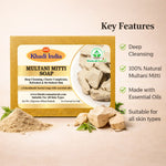 Bhudevam Naturals Khadi Handmade Multani Mitti Soap For Deep Cleansing & Oil Control Bath Soap - 500GM (Pack of 2)
