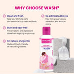 MildCares Menstrual Cup Kit for Women – Includes Menstrual Cup Wash (100 ml), Period Pain Relief Roll-On (10 ml), and Gynocup Wipes – Safe, Easy-to-Use, Comfortable, Eco-Friendly – (White)