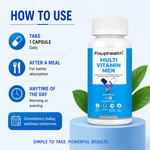 Fixuphealth Multivitamin Capsules for Men | Multivitamin with Probiotics, Omega 3, Vitamins B12, C, D, Zinc, Calcium & Magnesium | Immunity, Energy & Daily Wellness Support | 60 Capsules