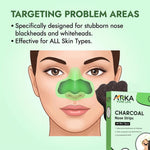 Arka Pure Life Charcoal Nose Strips – Deep Cleansing Pore Strips for Blackhead & Sebum Removal – 3 Strips