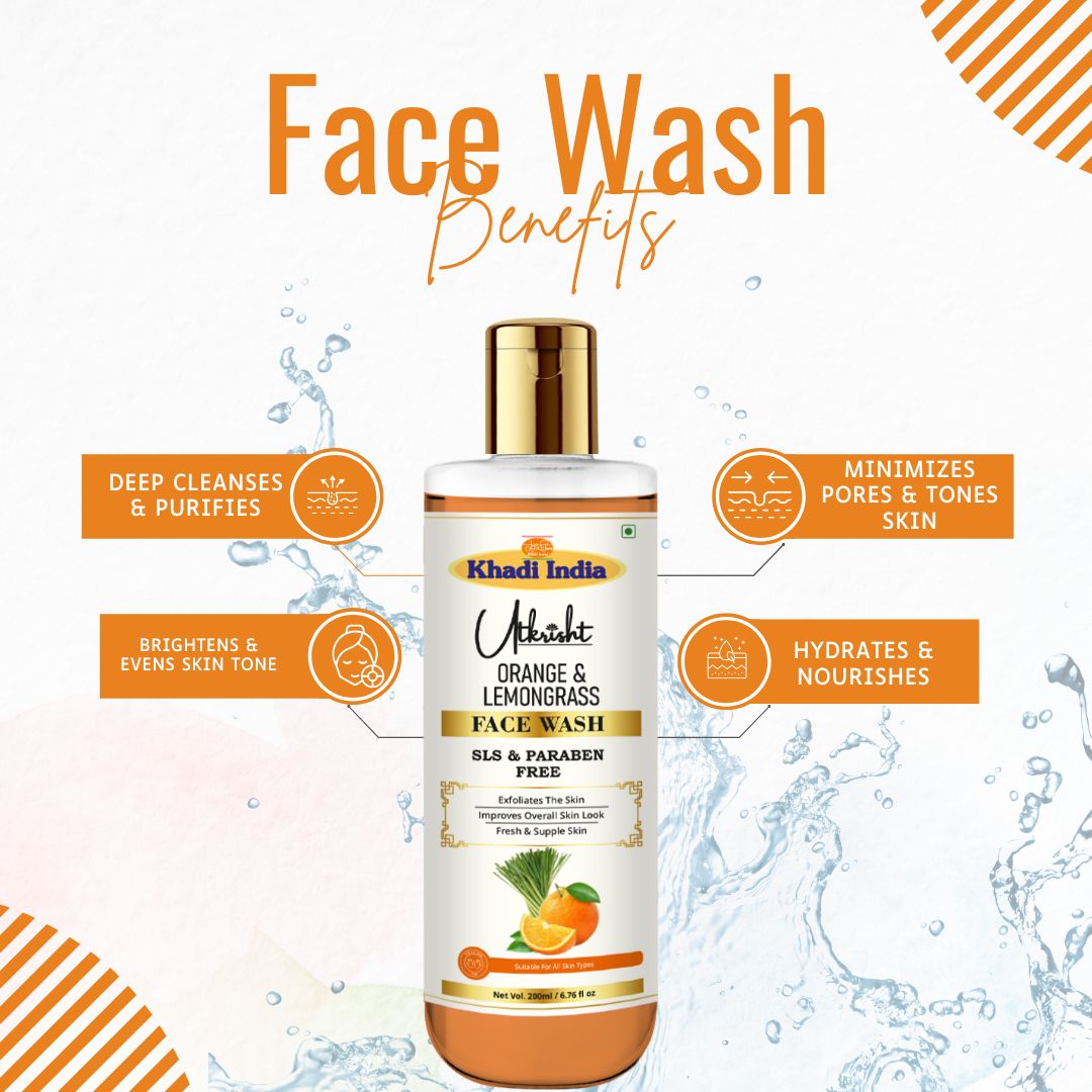 Utkrisht Khadi Orange & Lemongrass Face Wash (200ml)