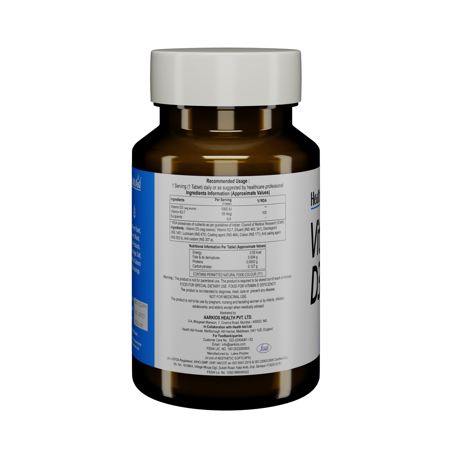 HealthAid Vitamin D3 1000 iu Tablet - 30 Tablets