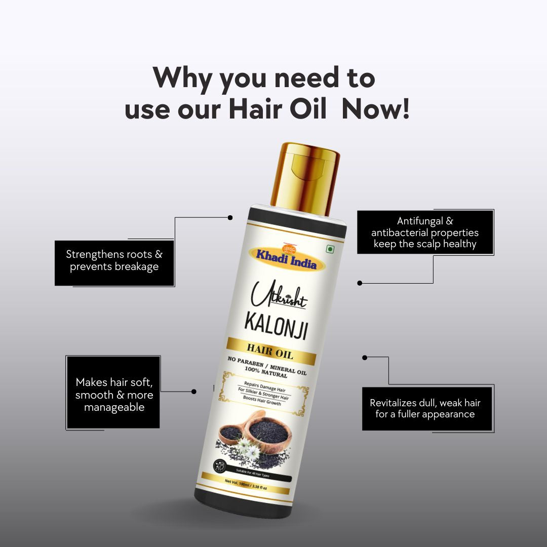Utkrisht Khadi Kalonji (Black Seed) Hair Oil (100ml)