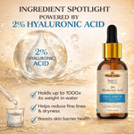 Kayee Ayurveda 2% Hyaluronic Acid Serum for Face, Intense Hydration & Moisturization, Lightweight Facial Serum for Dry, Dull & Dehydrated Skin, Daily Skincare for Women & Men | 30 ml