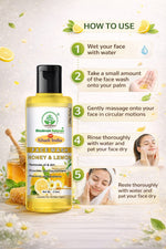 Bhudevam Naturals Khadi Herbal Honey Lemon Face Wash – Removes Dirt, Oil & Impurities Naturally- 420ML (Pack of 2)