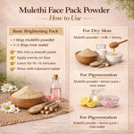 Kayee Ayurveda Mulethi Face Powder for Glowing Skin | Herbal Licorice Powder for Face | Natural Facial Powder for Skin Care | Helps Refresh & Brighten Looking Skin | 100 g