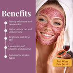Kayee Ayurveda Red Wine Face Scrub for Glowing & Smooth Skin | Herbal Red Wine Facial Scrub for Gentle Exfoliation, Deep Cleansing & Dead Skin Removal | Helps Remove Dirt, Excess Oil & Impurities for Soft, Fresh & Radiant-Looking Skin