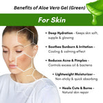 Bhudevam Naturals Khadi Aloe Vera Gel Green for Skin & Hair Care | Cooling Skin Gel for Moisturizing, Sunburn Relief, Acne Control & Healthy Hair Care- 200GM