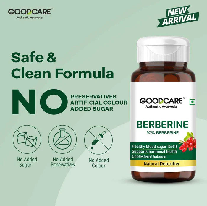 Goodcare Berberine Capsules - 60 Capsules – Natural Support for Blood Sugar, Cholesterol & Metabolic Health