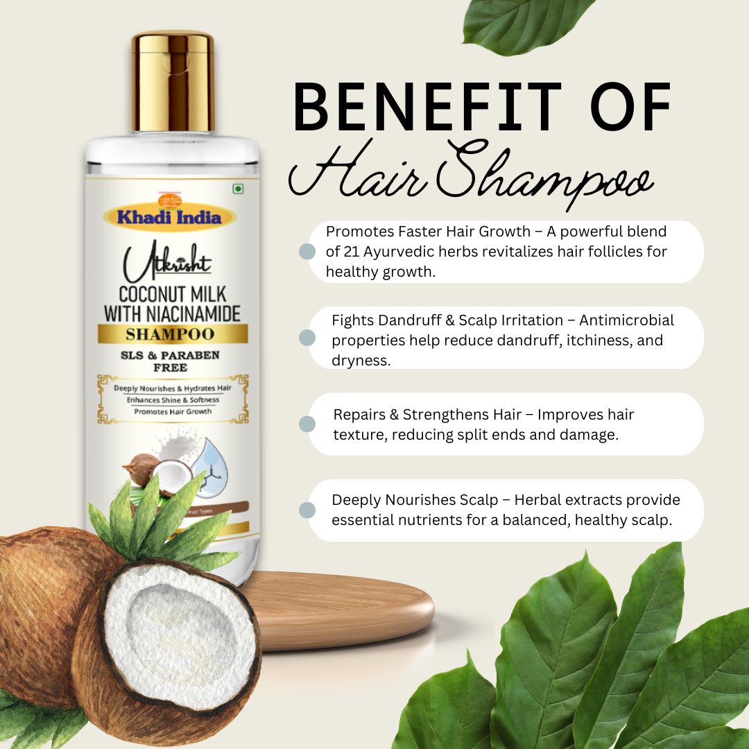 Utkrisht Khadi Coconut Milk & Niacinamide Shampoo (200ml)